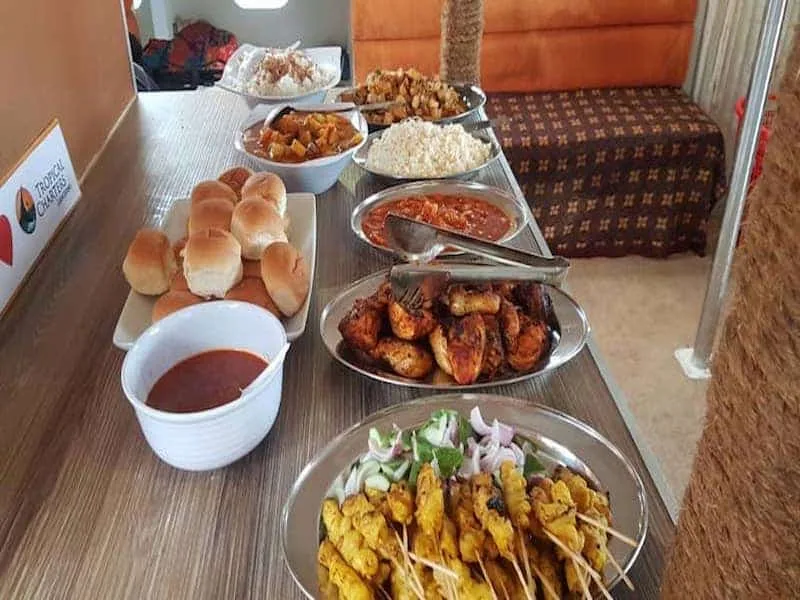 private sunset cruise foods